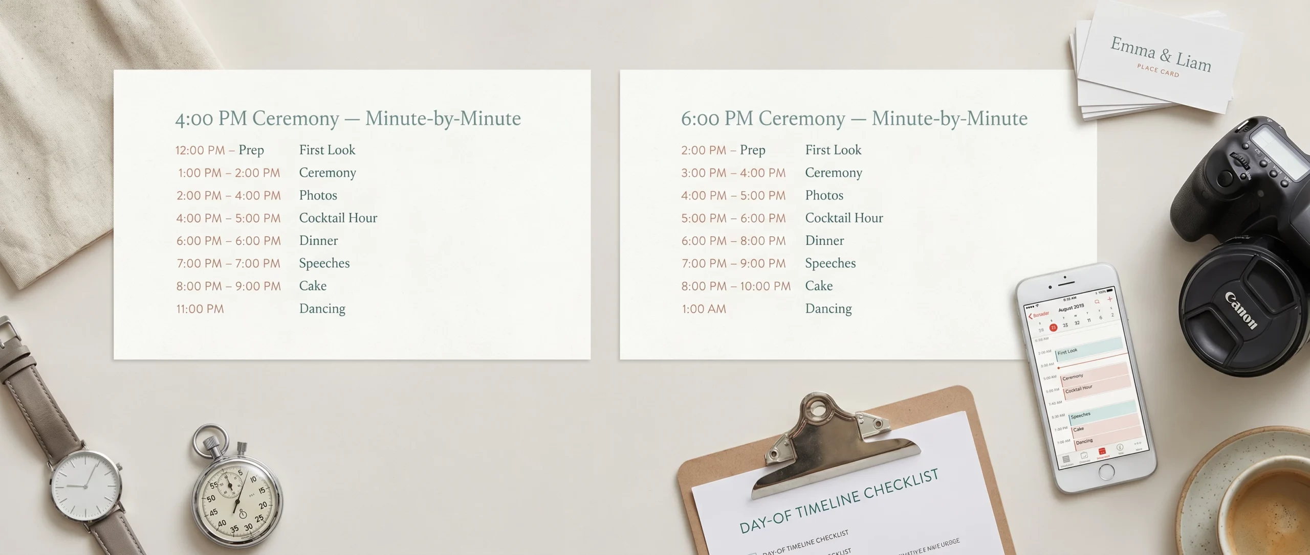 Wedding Day Timeline