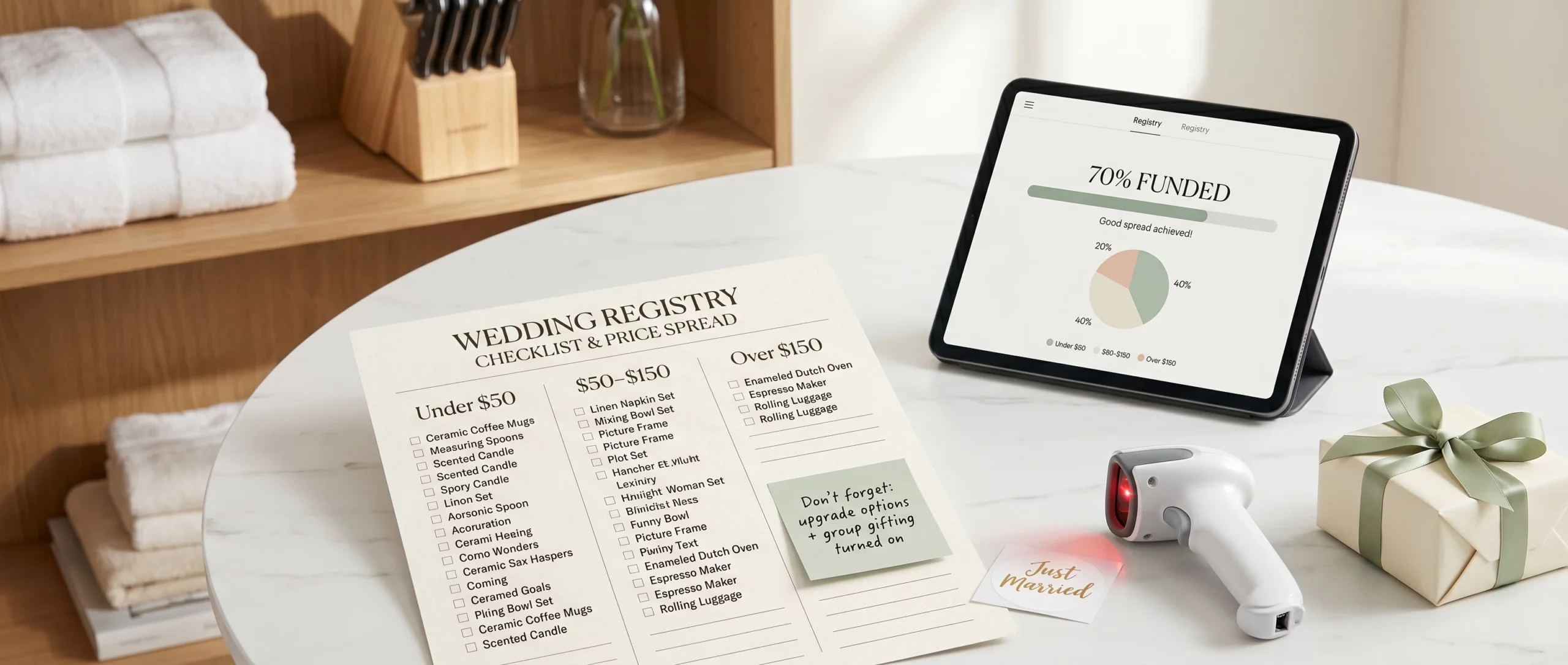 wedding registry price spread guide